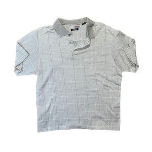 Grand Slam Large Polo Grey White Plad Shirt